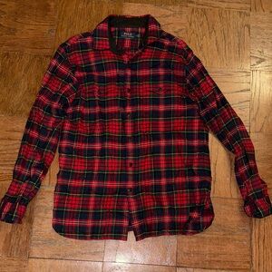 Polo by Ralph Lauren Men's Red and Blue Plaid Shirt